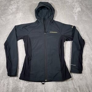 Oregon Ducks Columbia Jacket Women's Size XS Black Hooded Soft Shell Full Zip